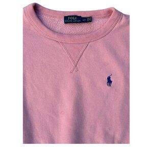 💗 Barbiecore Casual Polo Ralph Lauren Pink Fleece Sweatshirt – Size S (PETITE)